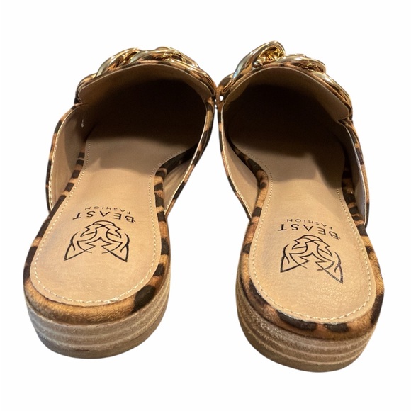 Beast Fashion Leopard Print Mules Brown Black Size 7.5 Slip On Pointed Toe NEW - Picture 8 of 12